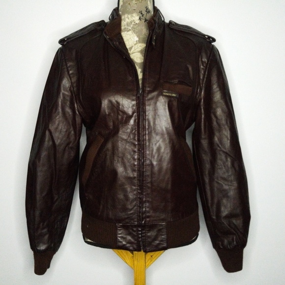 Members Only Other - Members Only Brown Leather Jacket 38 Lined Vintage
